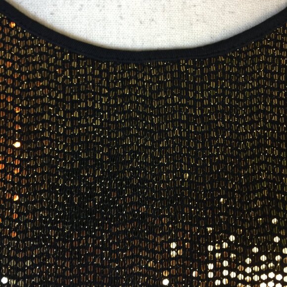 Torrid Cami Tank Top 2X Womans Plus Black Gold Sequin Sleeveless Holiday Sparkle - Picture 13 of 15